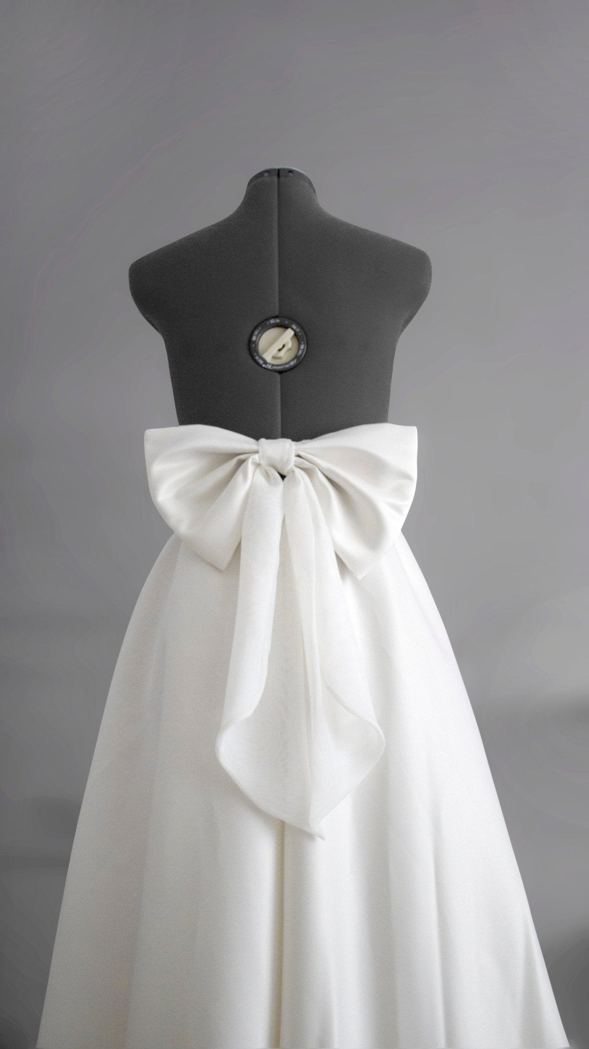 A - line wedding skirt with big bow & train, matte satin bridal skirt, custom color & size, pockets, formal skirt, made to measure - Made To Measure Skirts By Asya Kolarova