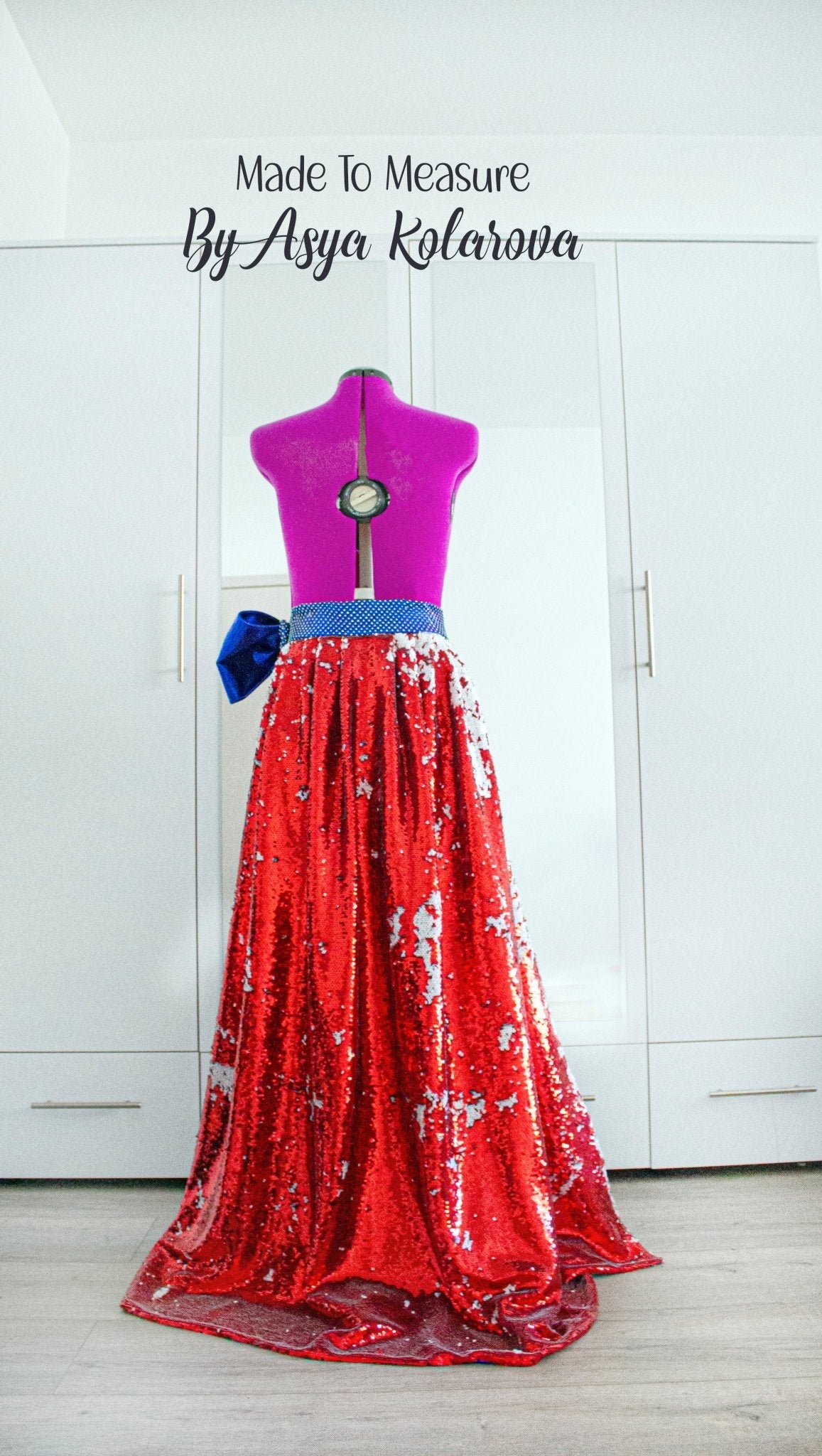 American Flag - Inspired Detachable Skirt with Reversible Sequins Metallic Stars and Sparkling Rhinestones Waistband Removable Skirt Big Bow Red White Blue - Made To Measure By Asya Kolarova