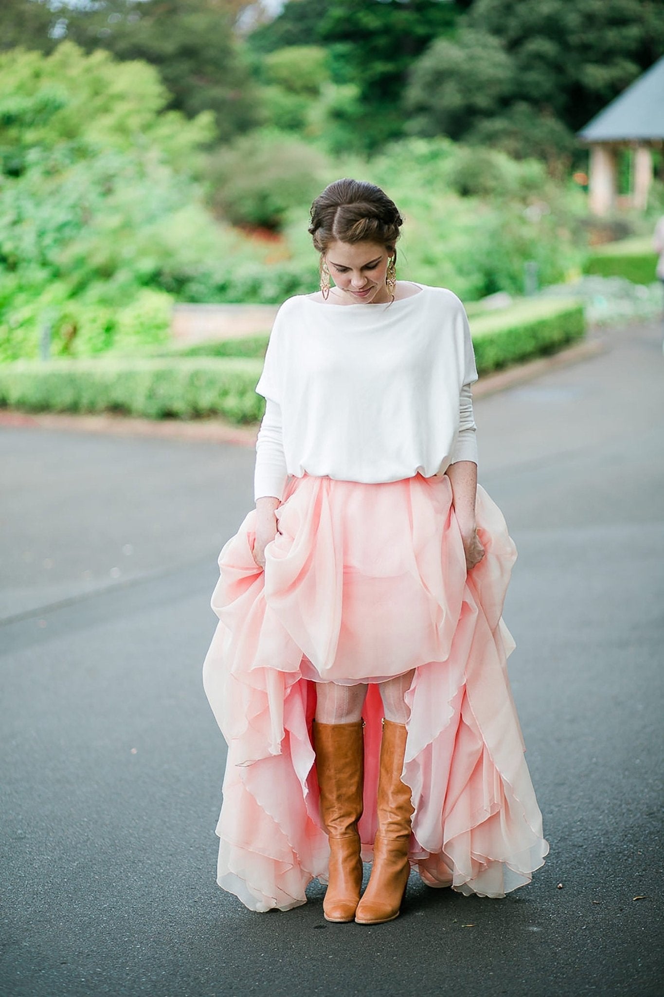 Blush Draped Wedding Skirt – Flowing Bridal Separate for Ceremony or Photoshoot - Made To Measure Skirts By Asya Kolarova