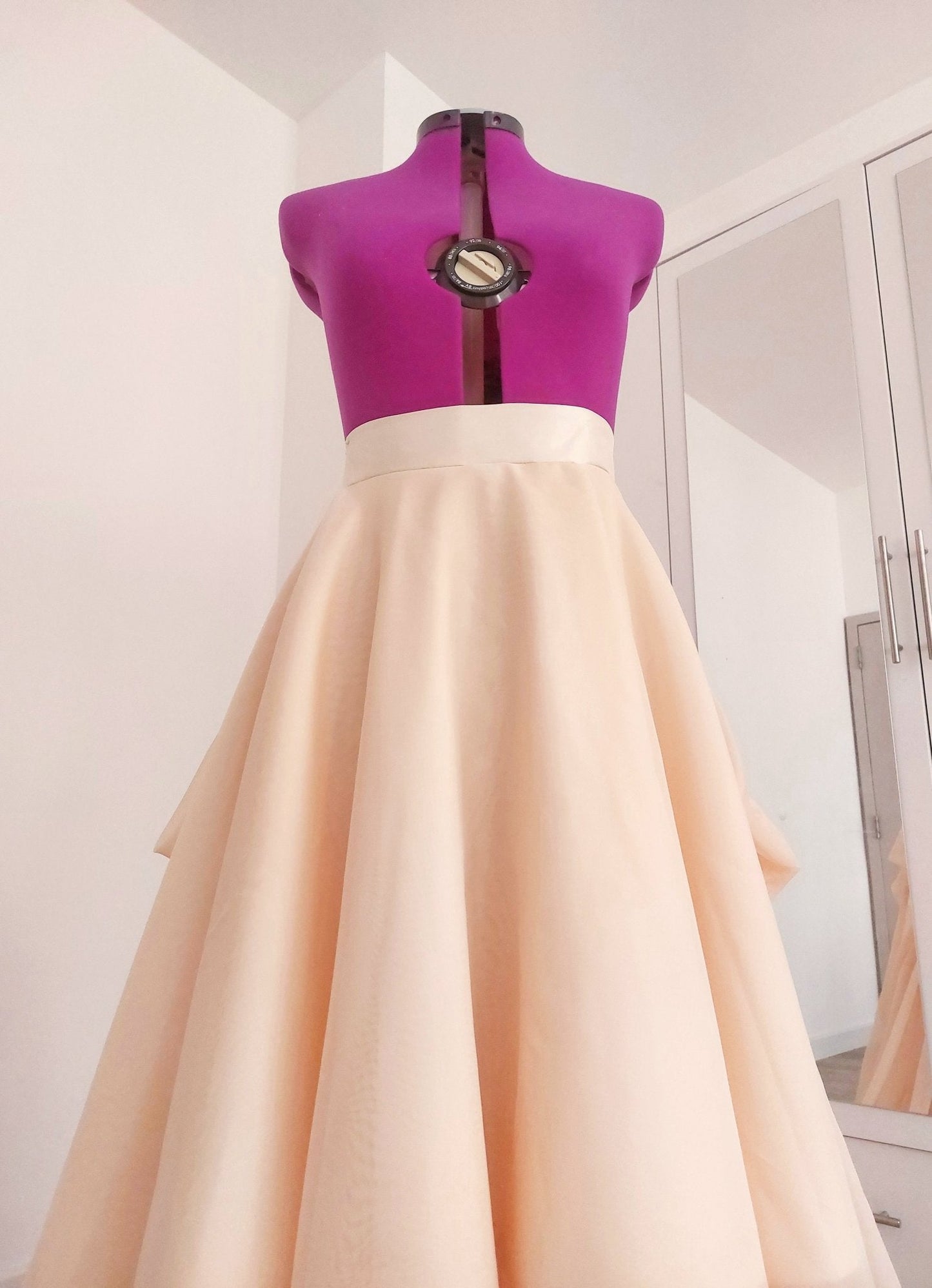 Blush Peach Wedding Skirt Train Voile Draped Bridal Skirt Long Ceremony Skirt Full Skirt Photo Sessions Special Occasion Made To Measure - Made To Measure By Asya Kolarova