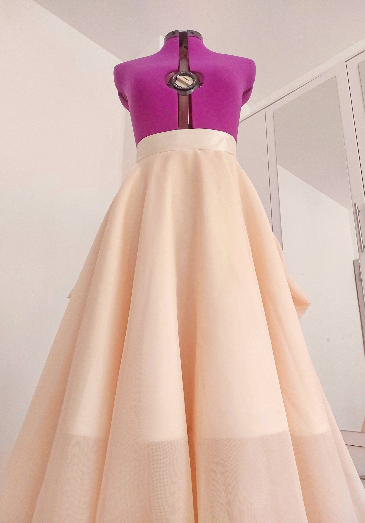 Blush Peach Wedding Skirt Train Voile Draped Bridal Skirt Long Ceremony Skirt Full Skirt Photo Sessions Special Occasion Made To Measure - Made To Measure By Asya Kolarova
