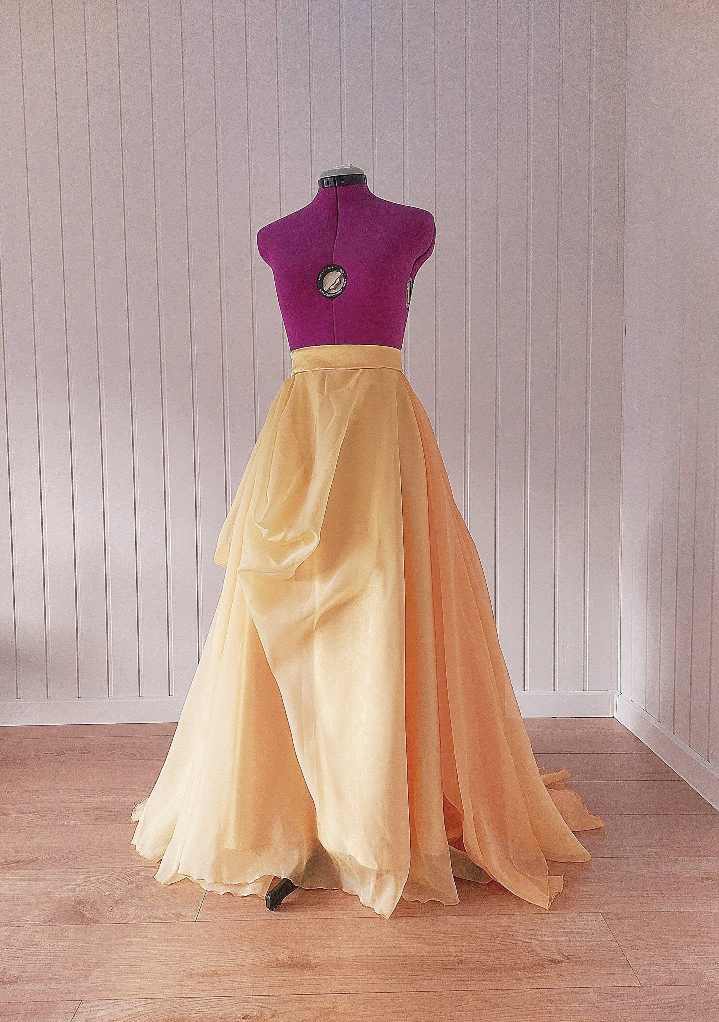 Custom Layered Wedding Skirt in Soft Yellow & Orange - Unique Draped Bridal Gown Separate, Perfect for Special Events or Photoshoots - Made To Measure By Asya Kolarova