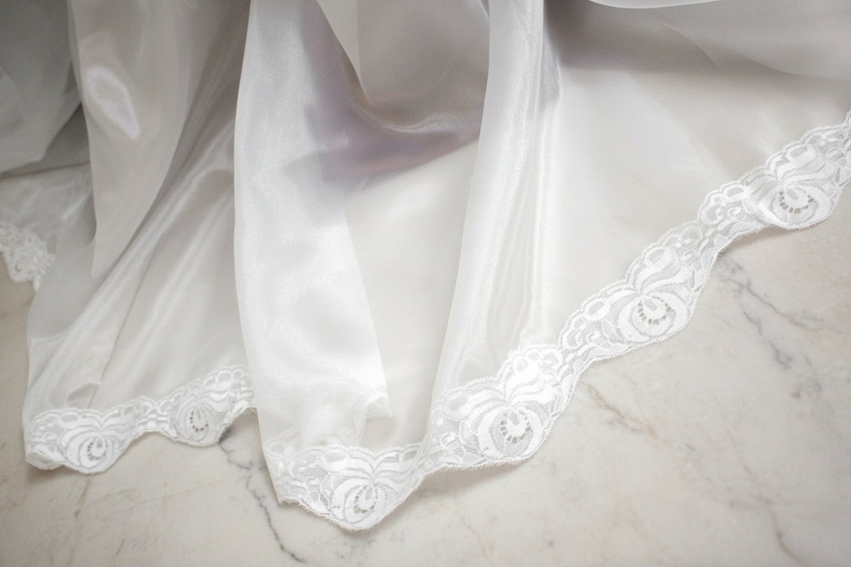 Detachable Open Overskirt – Organza & Taffeta Wedding Skirt, Bridal Gown Separate with Lace Trim - Made To Measure Skirts By Asya Kolarova