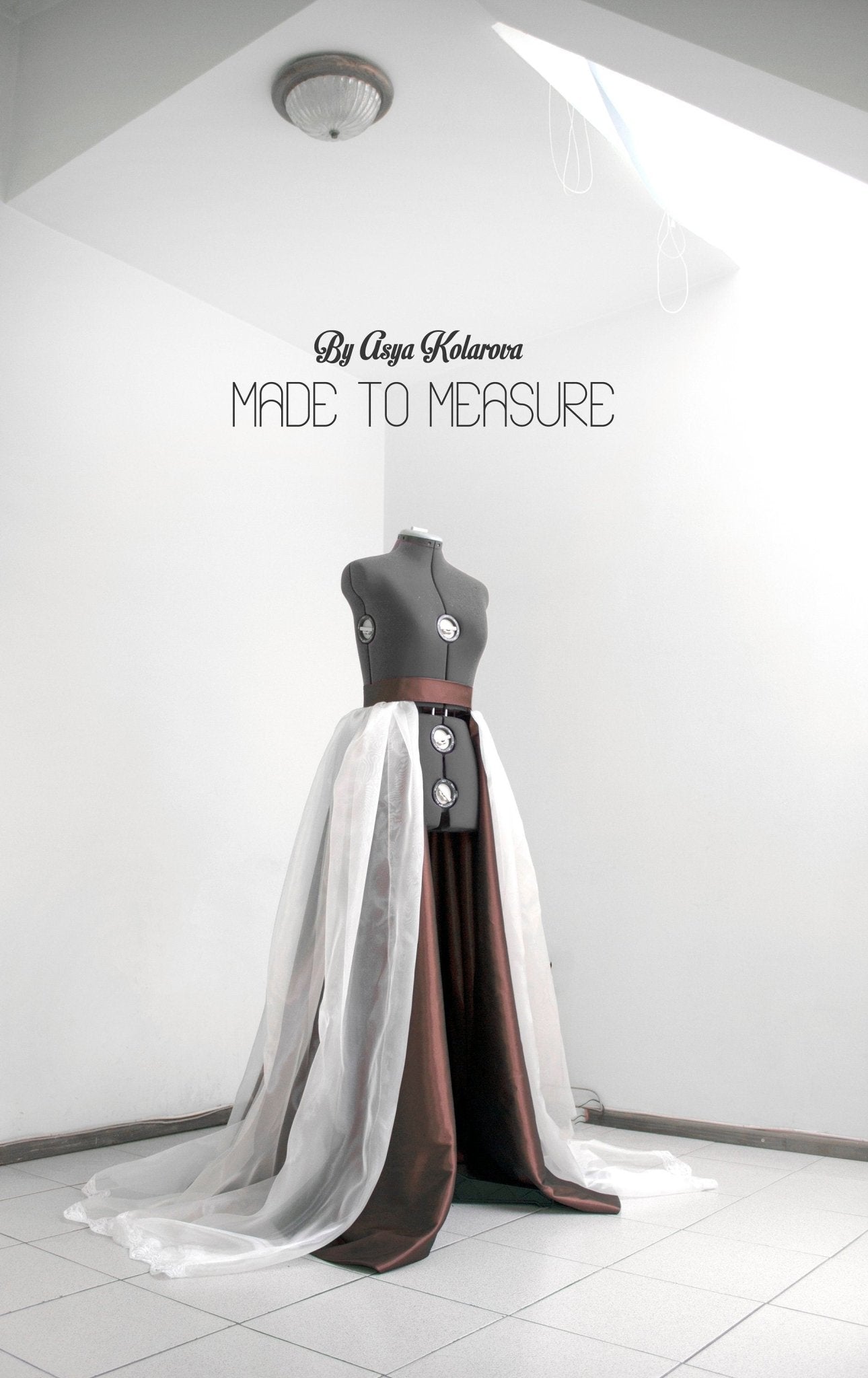 Detachable Open Overskirt – Organza & Taffeta Wedding Skirt, Bridal Gown Separate with Lace Trim - Made To Measure Skirts By Asya Kolarova