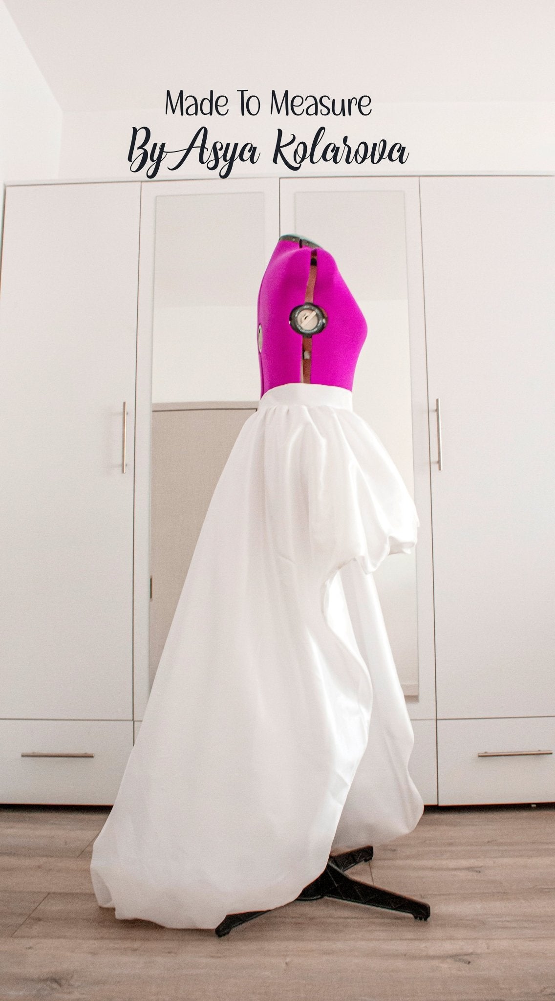 Elegant High - Low Puffy Skirt – White Taffeta Wedding Skirt, Custom Made - to - Measure, Perfect for Weddings, Proms, and Special Events - Made To Measure By Asya Kolarova