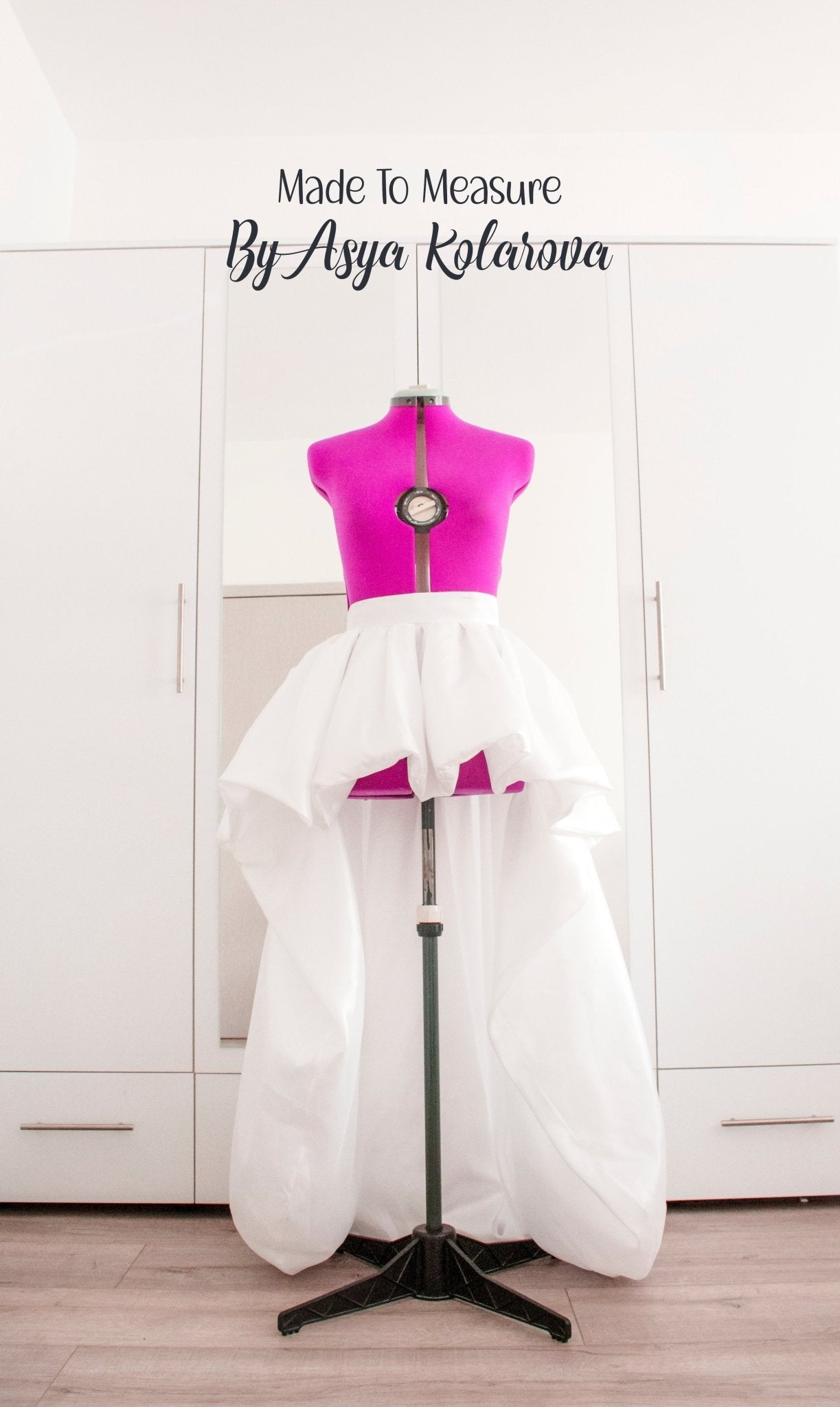 Elegant High - Low Puffy Skirt – White Taffeta Wedding Skirt, Custom Made - to - Measure, Perfect for Weddings, Proms, and Special Events - Made To Measure By Asya Kolarova