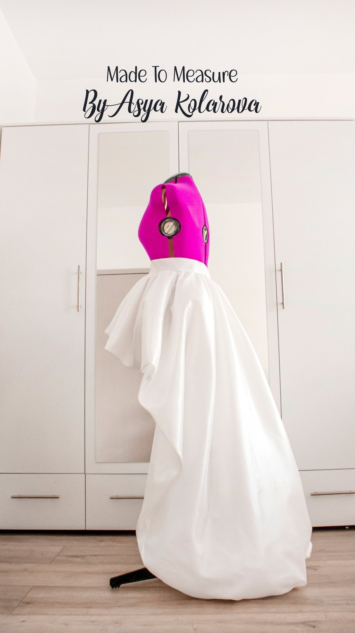 Elegant High - Low Puffy Skirt – White Taffeta Wedding Skirt, Custom Made - to - Measure, Perfect for Weddings, Proms, and Special Events - Made To Measure By Asya Kolarova