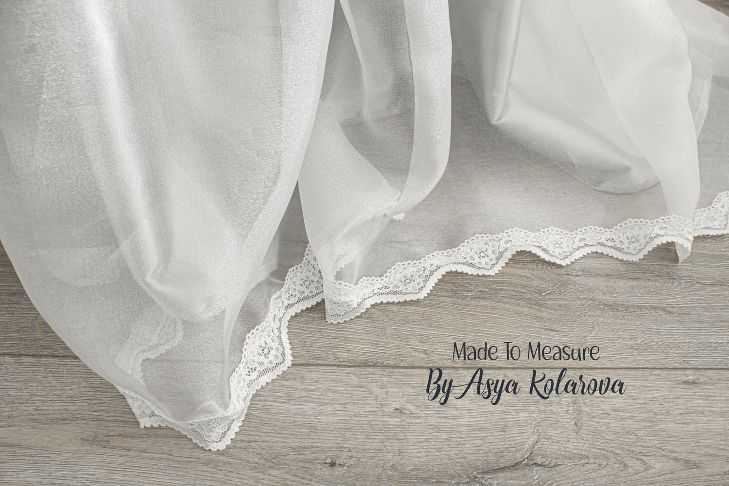 Elegant Wedding Skirt with Front Slit and Train – White Organza, Lace, and Silver Satin Bridal Skirt, Custom Colors Available - Made To Measure By Asya Kolarova