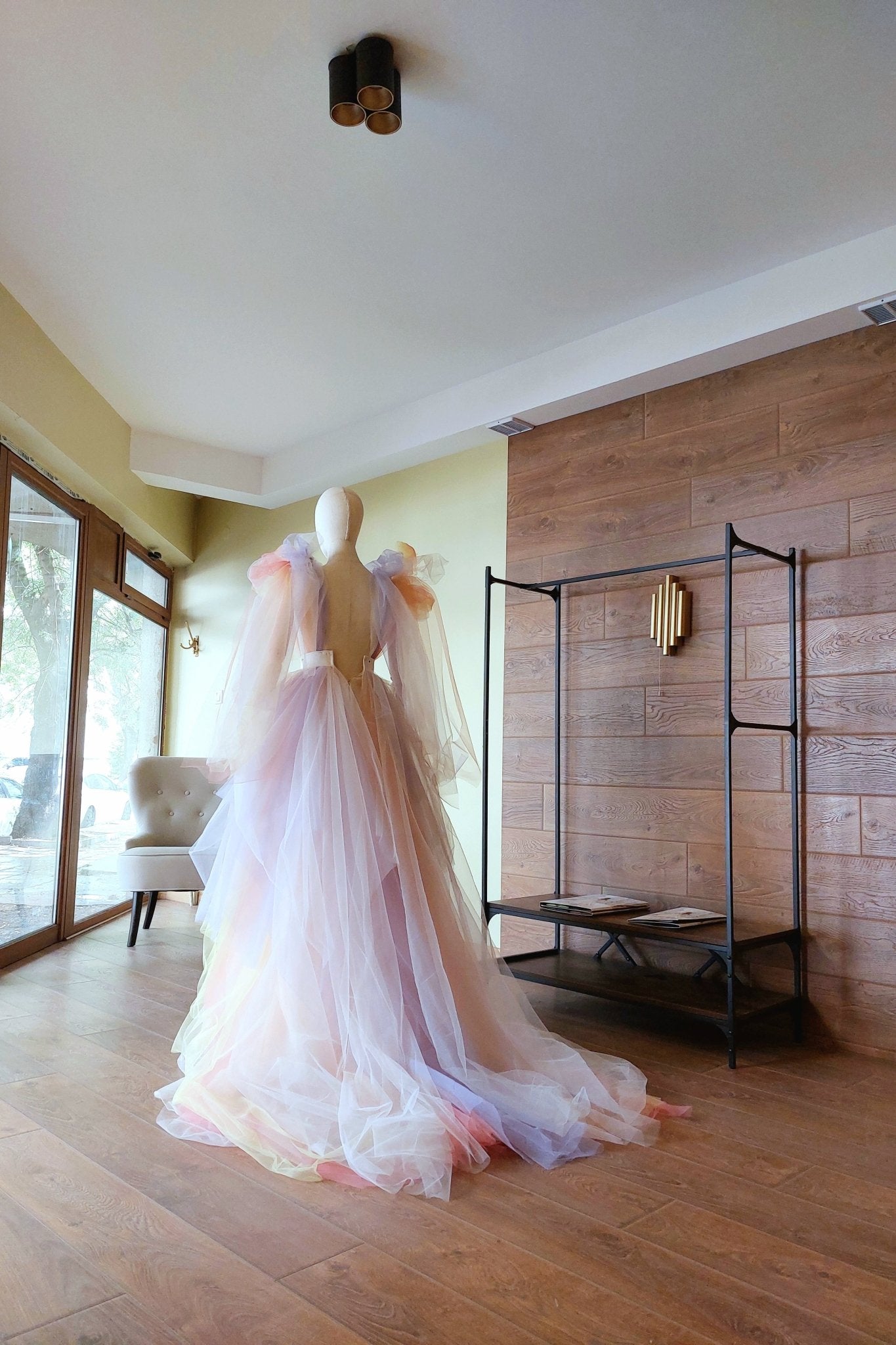 Fairy Pastel Skirt Custom Ombre Tulle Skirt with Train, Multilayer Draped Skirt for Wedding, Prom, Photoshoot β Handmade by Asya Kolarova - Made To Measure Skirts By Asya Kolarova
