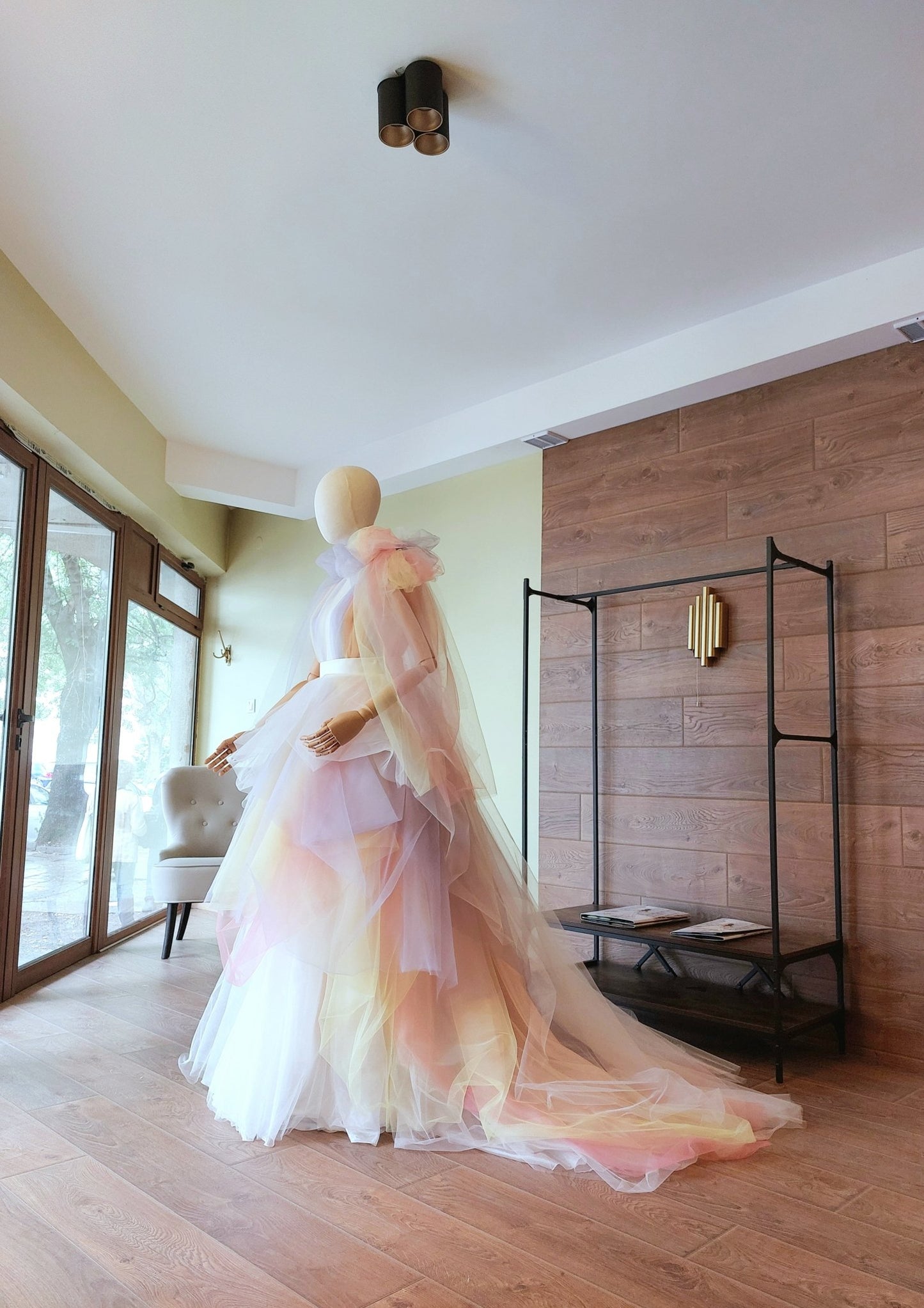 Fairy Pastel Skirt Custom Ombre Tulle Skirt with Train, Multilayer Draped Skirt for Wedding, Prom, Photoshoot β Handmade by Asya Kolarova - Made To Measure Skirts By Asya Kolarova