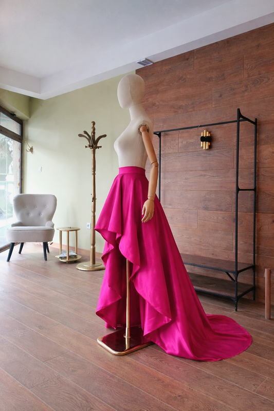 High-Low Taffeta Skirt – Elegant Asymmetrical Skirt for Weddings, Proms, Parties, Anniversary & Special Events – Made in Any Color