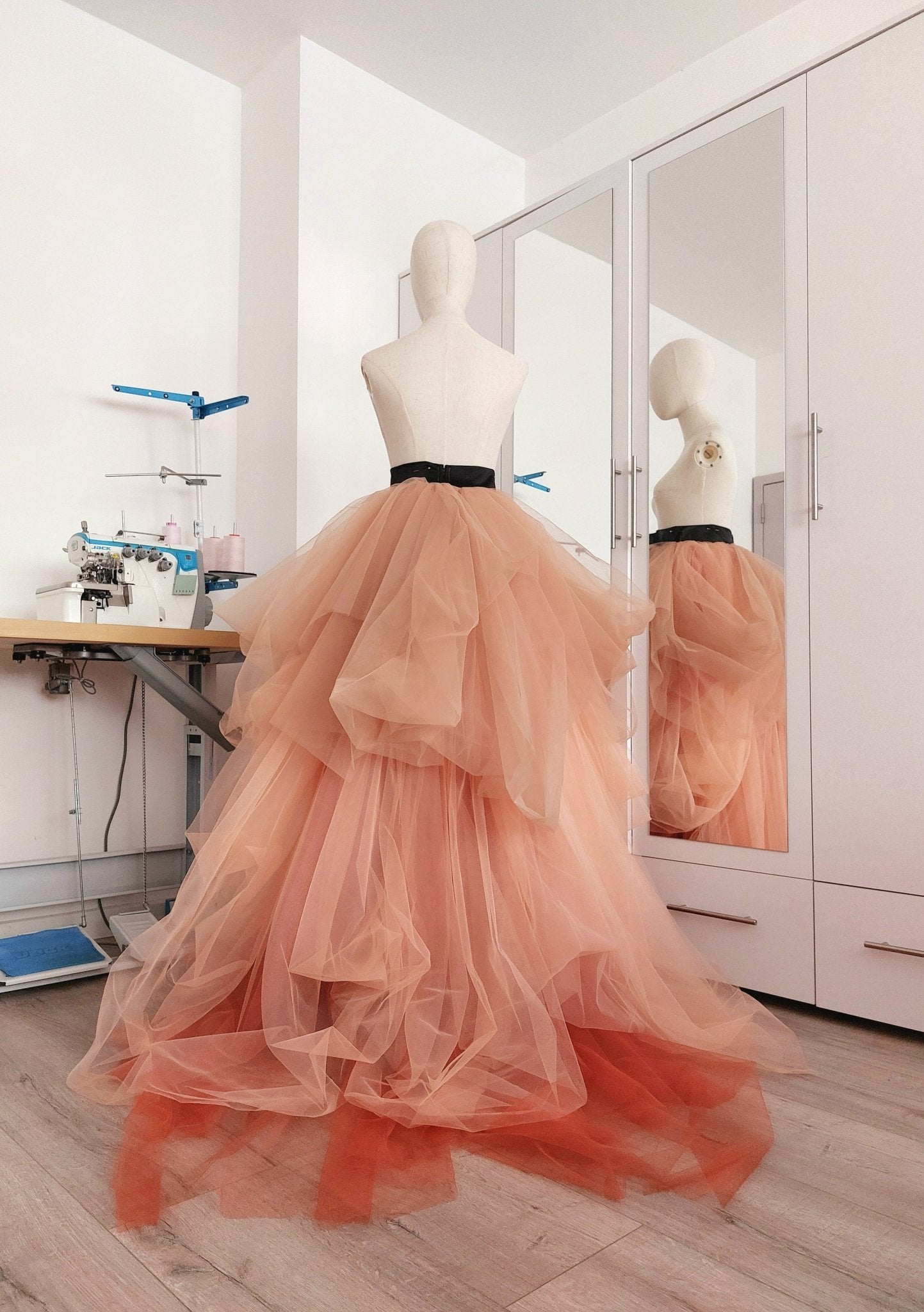 Voluminous Colorful Tulle Skirt with Ombre Layers – Custom Wedding - Photoshoot & Event Skirt Draped Bridal Gown By Asya Kolarova - Made To Measure Skirts By Asya Kolarova