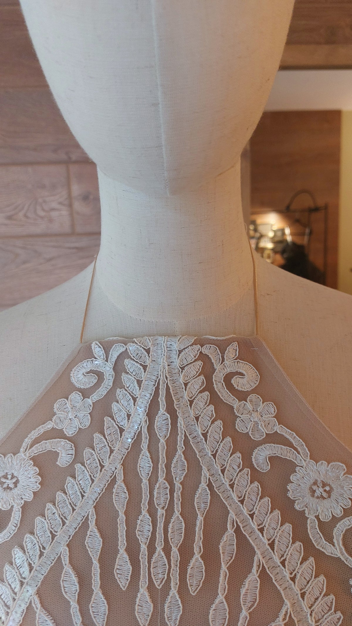 Bridal Lace Top, Halter Neck Wedding Crop Top, Open Back Bridal Top, Nude Illusion Lace Bodice, Wedding Separates