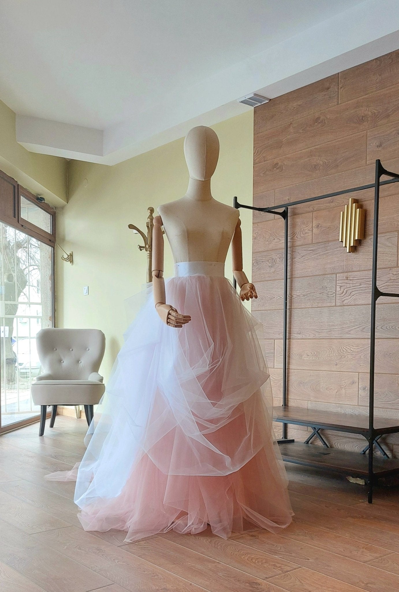 Blush Nude Tulle Skirt – Sculpted Volume Bridal Skirt – Made to Measure by Asya Kolarova - Asya Kolarova