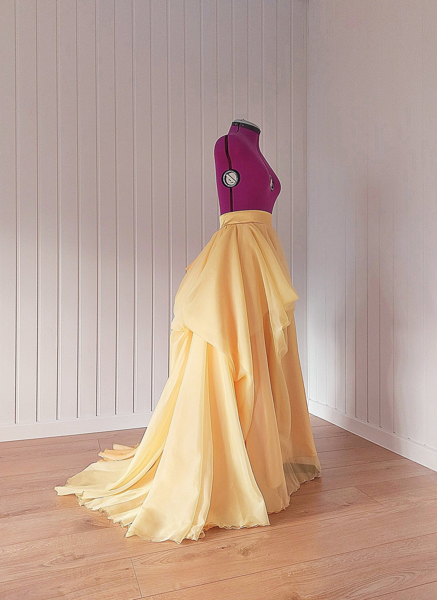 Custom Layered Wedding Skirt in Soft Yellow & Orange - Unique Draped Bridal Gown Separate, Perfect for Special Events or Photoshoots - Made To Measure By Asya Kolarova