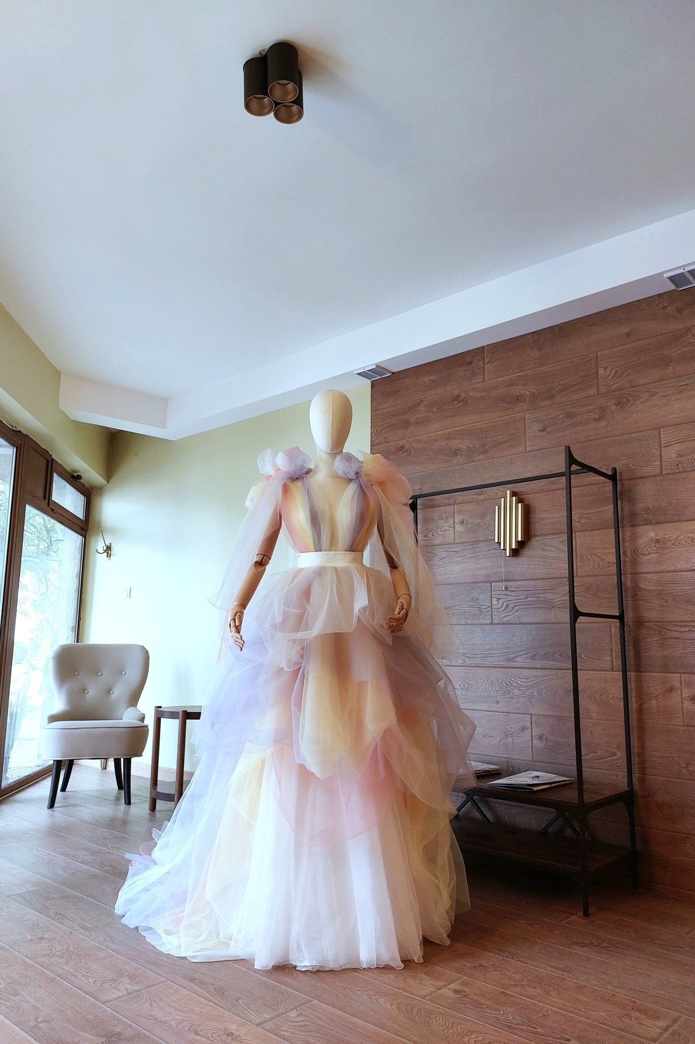 Fairy Pastel Skirt Custom Ombre Tulle Skirt with Train, Multilayer Draped Skirt for Wedding, Prom, Photoshoot – Handmade by Asya Kolarova - Made To Measure Skirts By Asya Kolarova