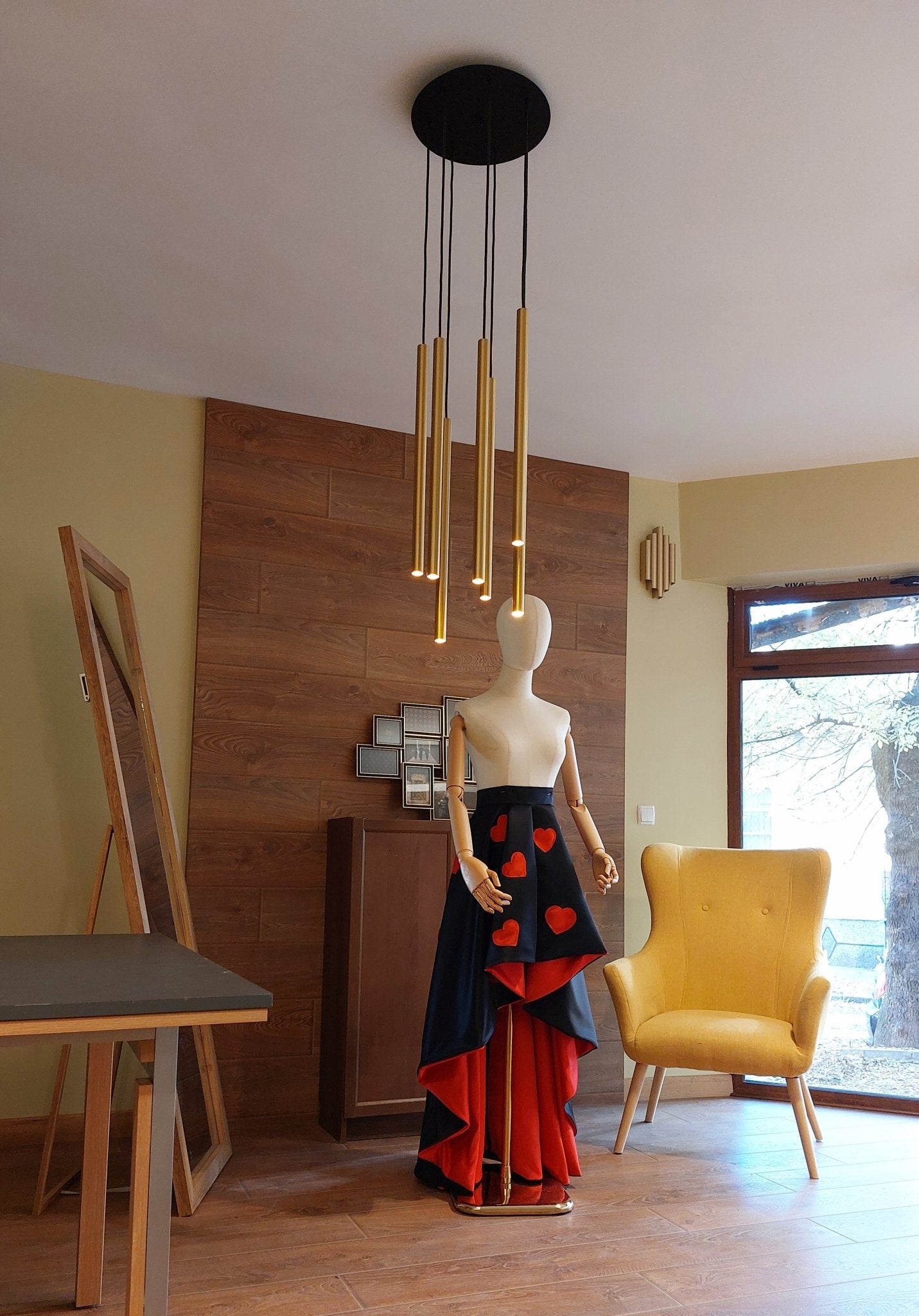 High - Low Satin Skirt: Red Hearts, Custom Made Formal Gown - Made To Measure Skirts By Asya Kolarova