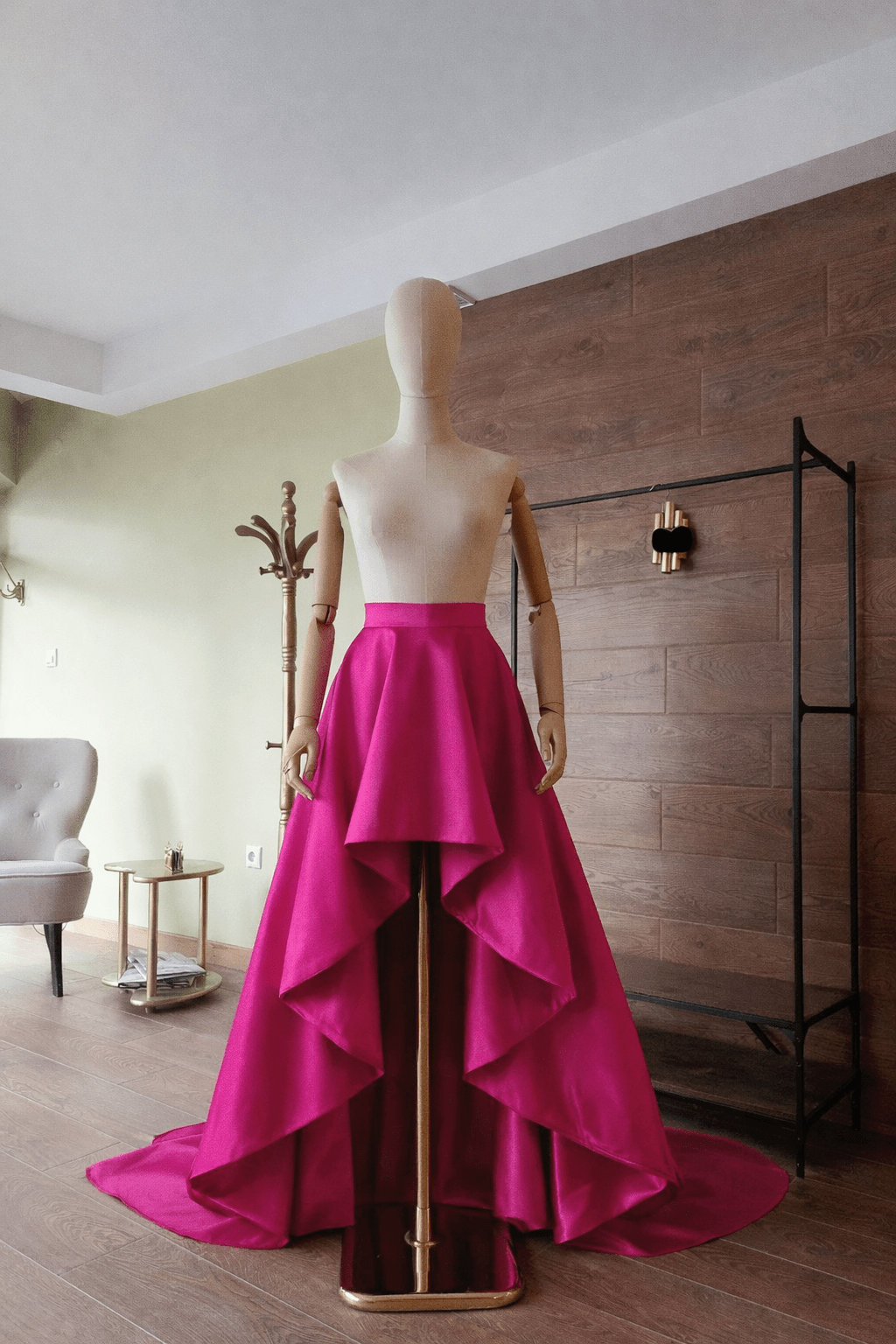 High - Low Taffeta Skirt – Elegant Asymmetrical Skirt for Weddings, Proms, Parties, Anniversary & Special Events – Made in Any Color - Asya Kolarova