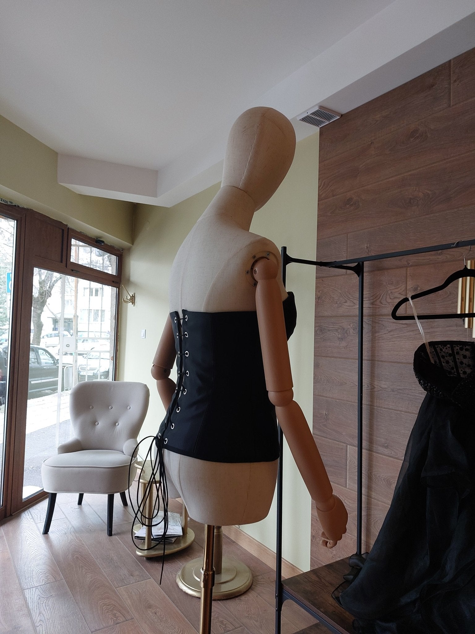 Hourglass Black Corset Top with Quilted Cups | Lace - Up Back Bustier | Custom Made Satin Corset - Made To Measure By Asya Kolarova