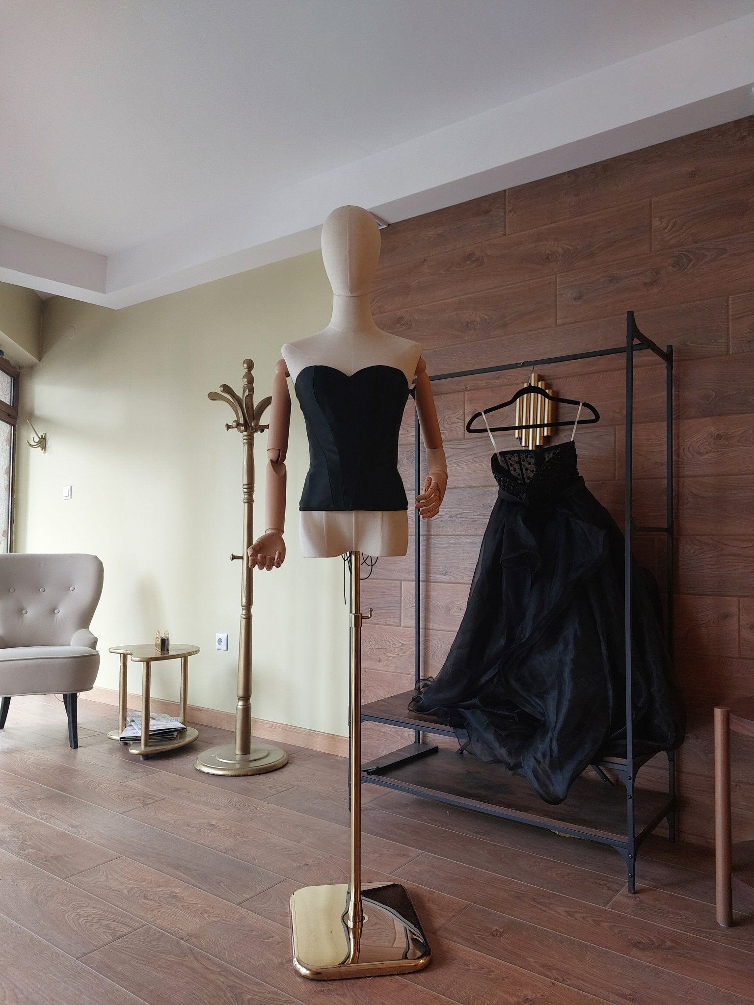 Hourglass Black Corset Top with Quilted Cups | Lace - Up Back Bustier | Custom Made Satin Corset - Made To Measure By Asya Kolarova