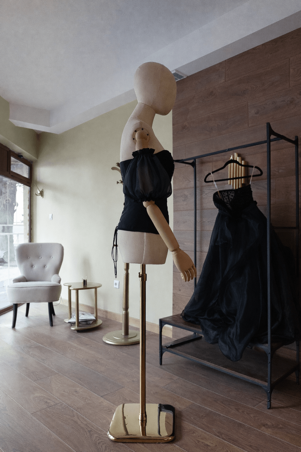 Hourglass Satin Corset Top – Quilted Cups, Lace - Up Back, Organza Puffy Sleeves - By Asya Kolarova