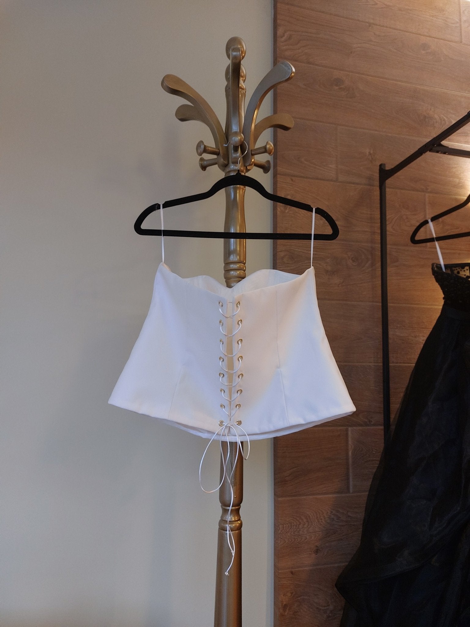 Ivory Hourglass Satin Corset with Quilted Cups | Lace - Up Back Bridal Bustier | Custom Made Corset Top - Made To Measure By Asya Kolarova