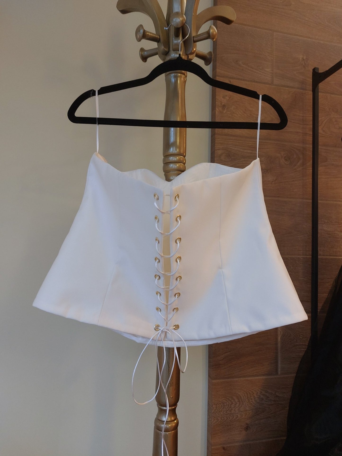 Ivory Hourglass Satin Corset with Quilted Cups | Lace - Up Back Bridal Bustier | Custom Made Corset Top - Made To Measure By Asya Kolarova