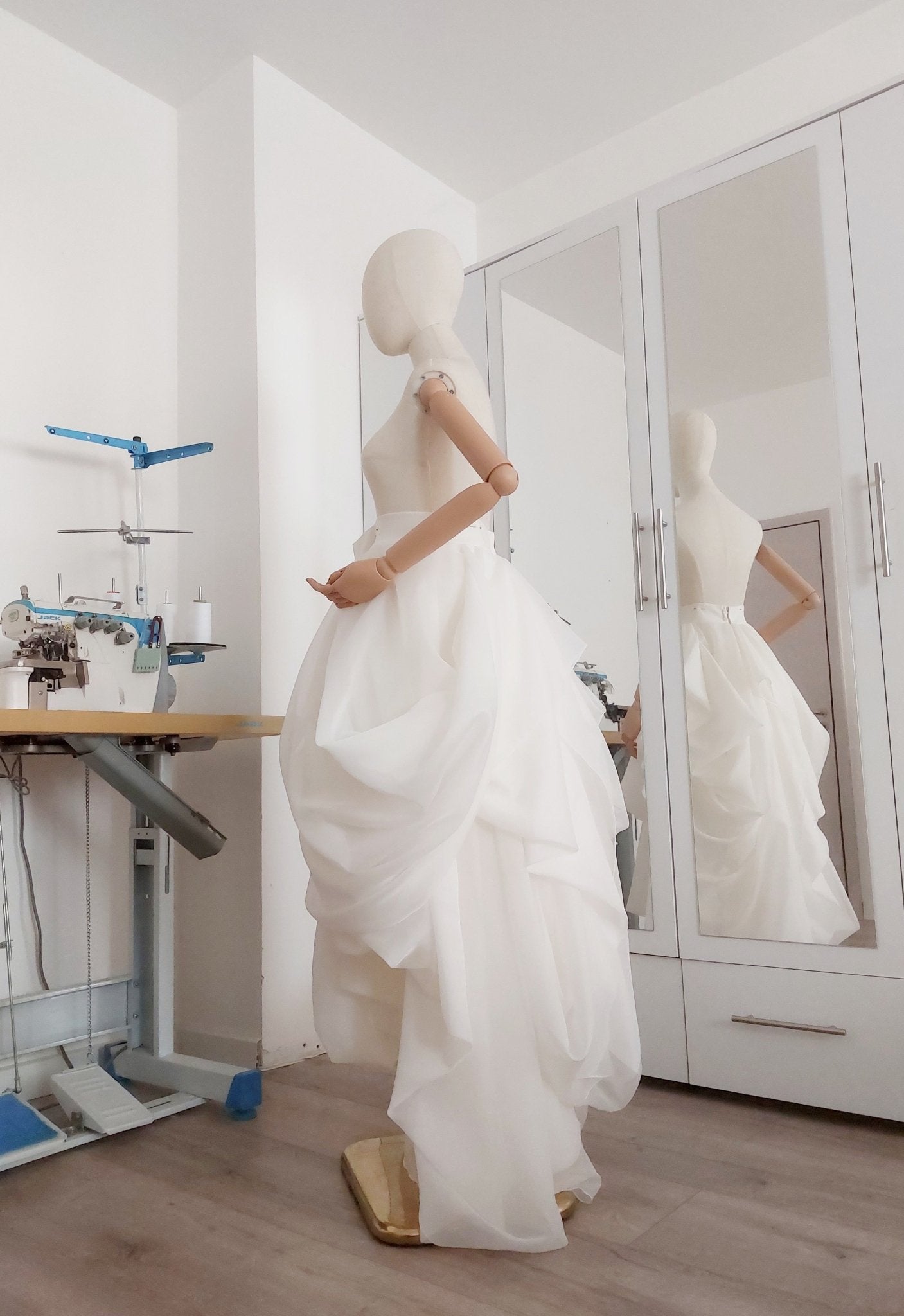 Layered Voile Wedding Skirt – High - Low Draped Bridal Skirt, Soft Organza - Style Voile, Custom Made - Made To Measure Skirts By Asya Kolarova