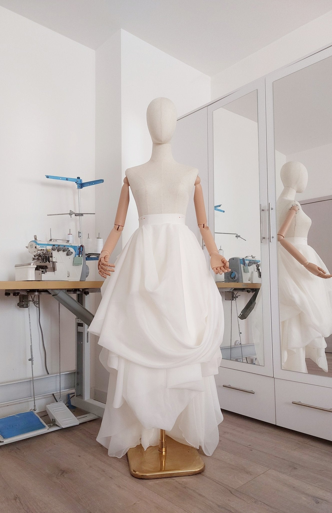 Layered Voile Wedding Skirt – High - Low Draped Bridal Skirt, Soft Organza - Style Voile, Custom Made - Made To Measure Skirts By Asya Kolarova