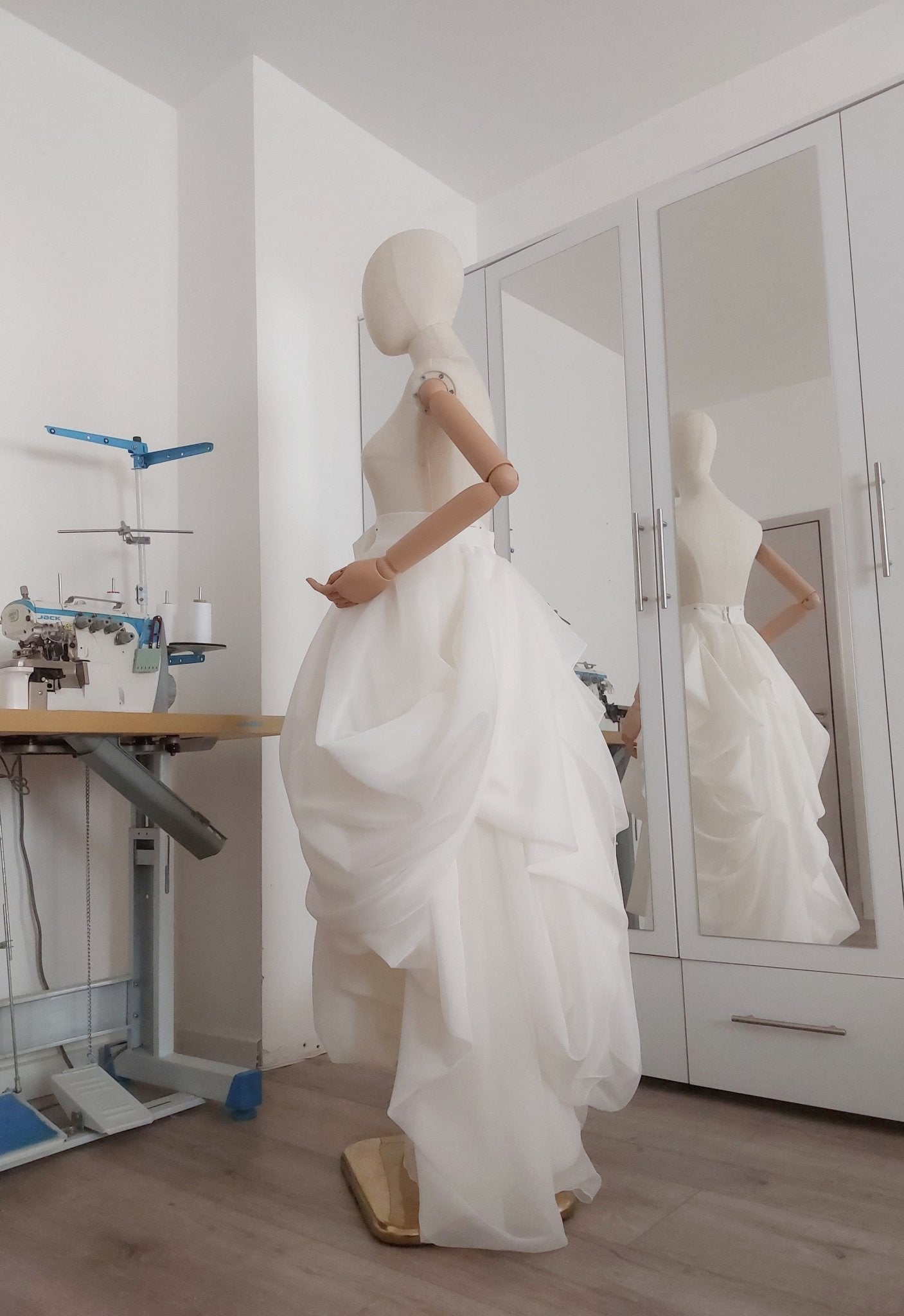 Layered Voile Wedding Skirt – High - Low Draped Bridal Skirt, Soft Organza - Style Voile, Custom Made - Made To Measure Skirts By Asya Kolarova