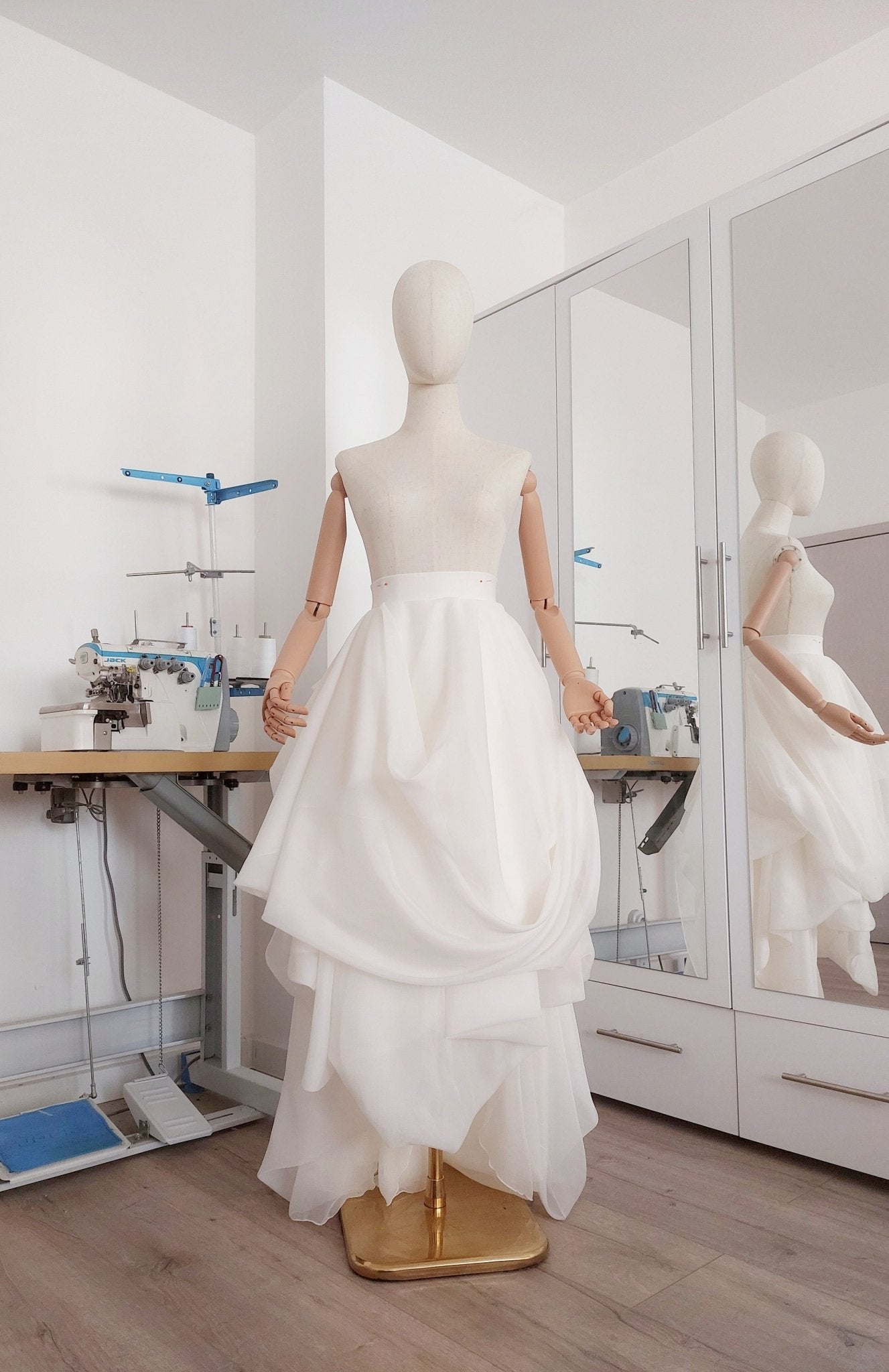 Layered Voile Wedding Skirt – High - Low Draped Bridal Skirt, Soft Organza - Style Voile, Custom Made - Made To Measure Skirts By Asya Kolarova