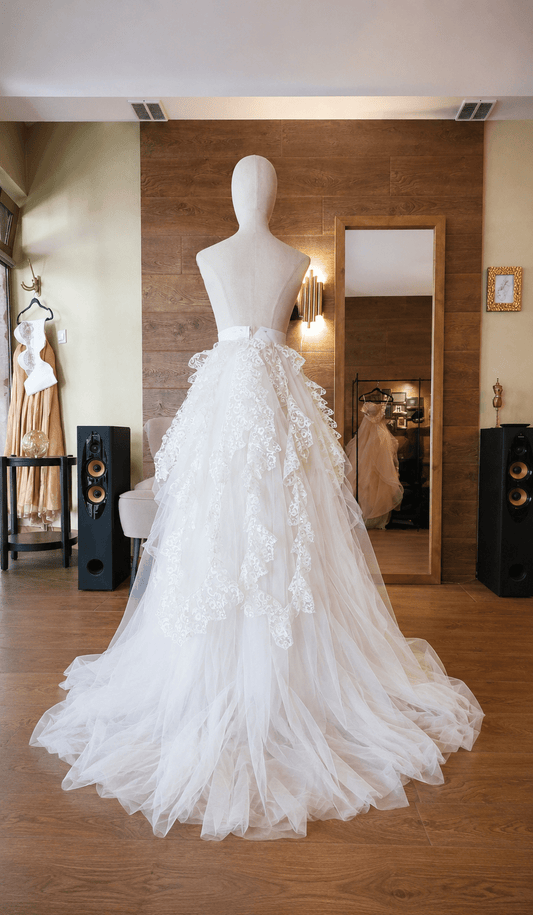 Romantic Lace & Tulle Bridal Skirt with Train - Asya Kolarova