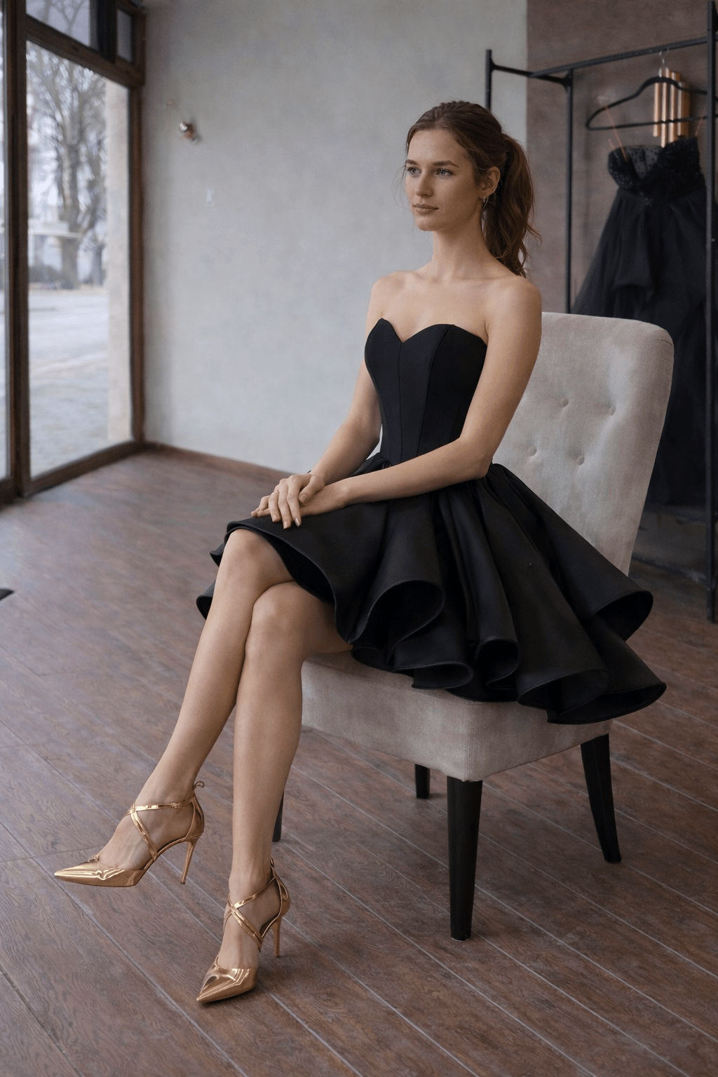 The Little Black Dress That Grew Up – Strapless Sculptural Mini Dress, Made to Measure - Asya Kolarova