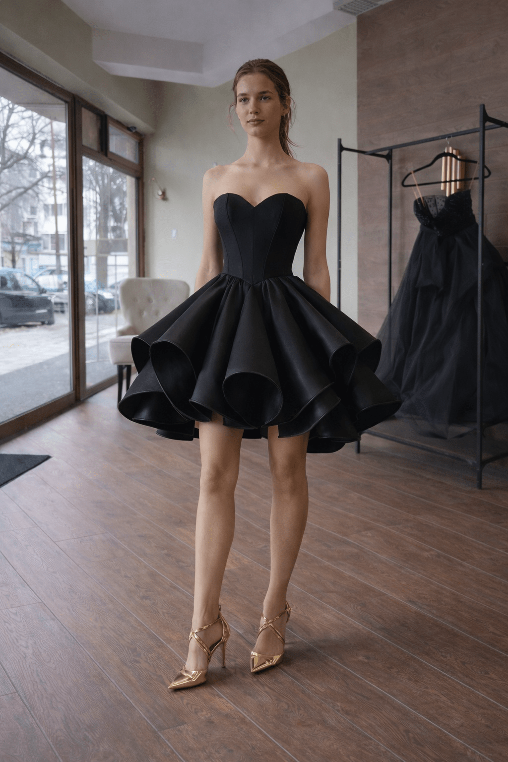The Little Black Dress That Grew Up – Strapless Sculptural Mini Dress, Made to Measure - Asya Kolarova