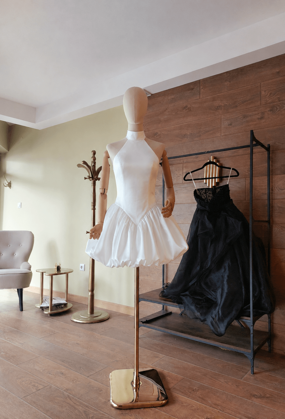 White Bubble Mini Bridal Dress - Asya Kolarova
